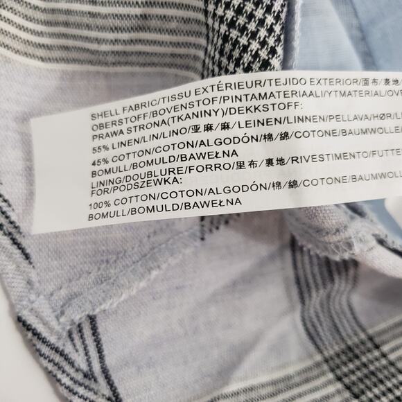 NEW!! Chriselle X J.O.A. SIZE M Off The Shoulder Plaid Gray Blue Blouse Top - Picture 10 of 14